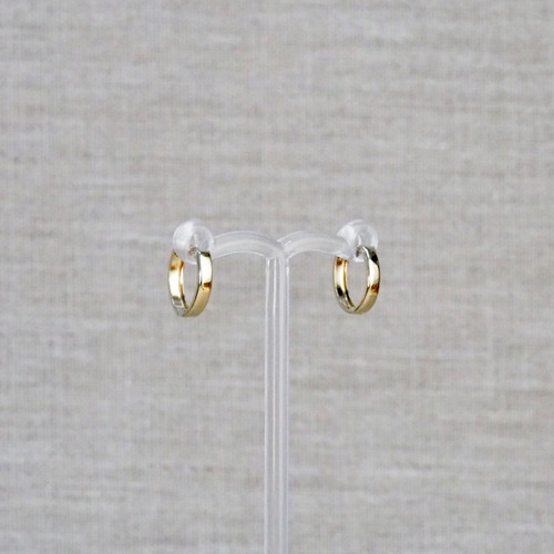 Yellow Gold Oval Huggie Earrings