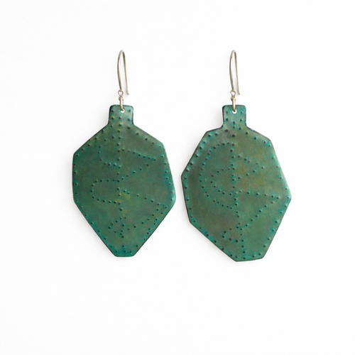 Teal Textured Titanium Earrings