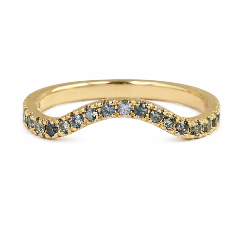 Ocean Blue Sapphire Curve Ring