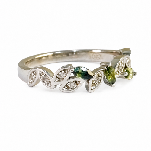 Floral Sapphire & Diamond Ring