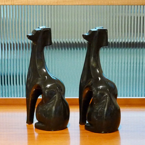 Vintage Greyhound Figurine Pair