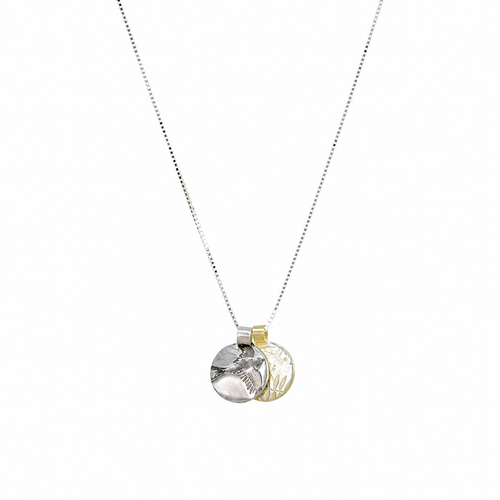 Gold & Silver Swallow Leaves Charm Necklace