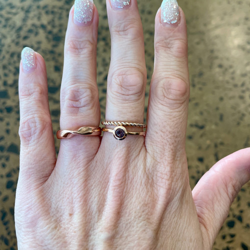 White & Rose Gold Entwined  Ring