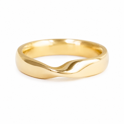 Yellow Gold Wide Mobius Ring