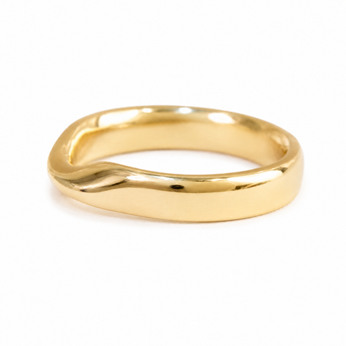 Yellow Gold Wide Mobius Ring