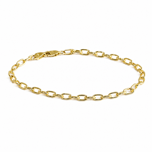Yellow Gold Paperclip Bracelet