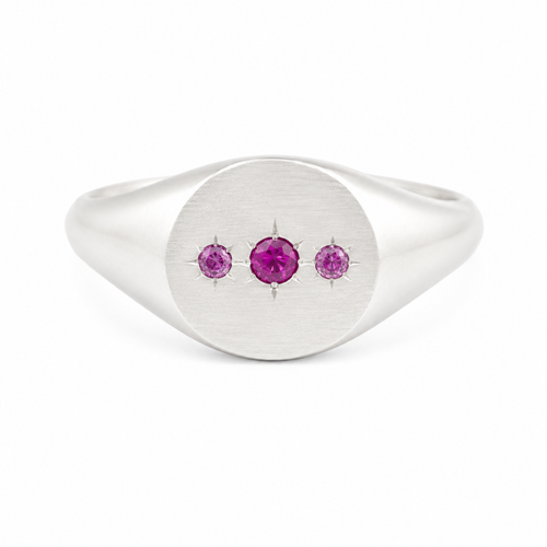Pink Sapphire Oval Signet Ring