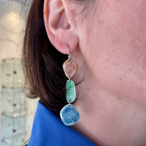 Textured Pastel Enamel Earrings #2