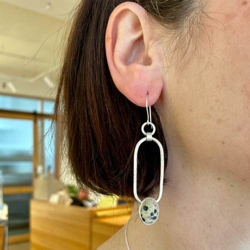 Oval Long Link Earrings