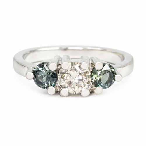 Mist Over The Hills Diamond Sapphire Ring