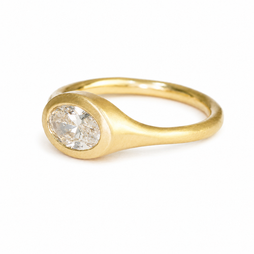 Soft Oval  Diamond Ring