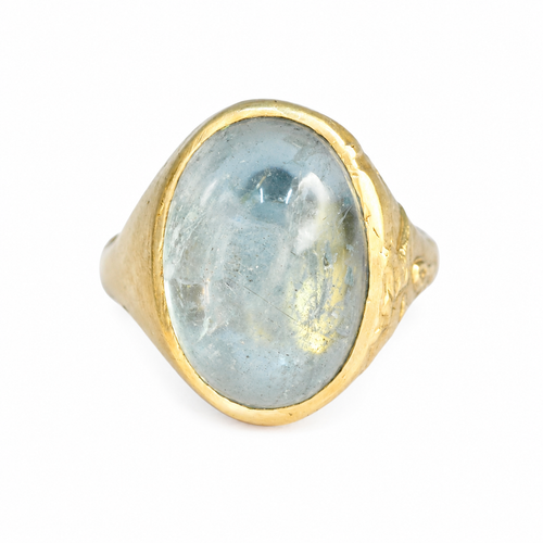 Aquamarine Floral Relic Cocktail Ring