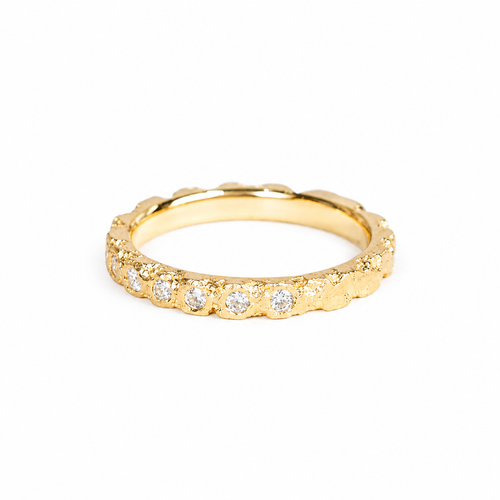 Crater White Diamond Ring