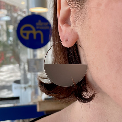Large Mono Crescent Earrings