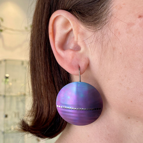 Large Pink Horizon Super Shield Earrings
