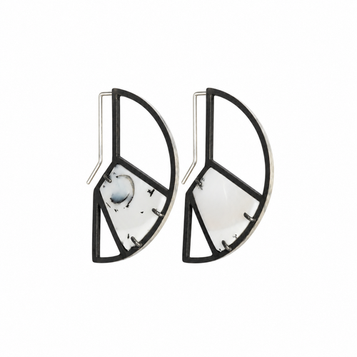 Dendrite Opal Hook Earrings