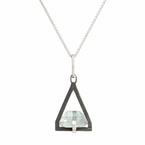Aquamarine Flipped Perspective Necklace