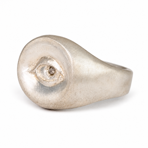 Diamond  Not-So-Evil Eye Signet Ring