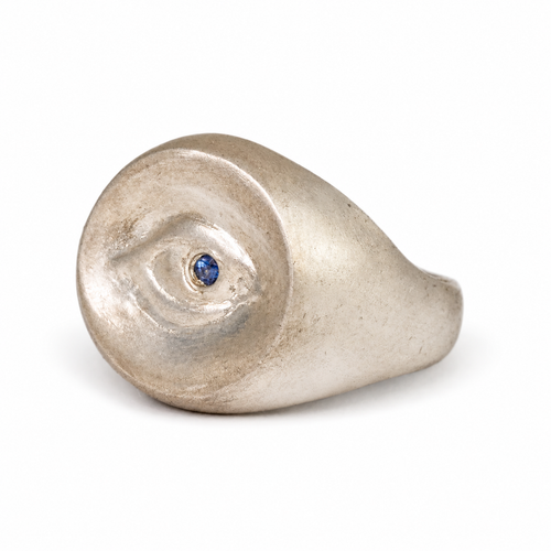 Sapphire Not-So-Evil Eye Signet Ring