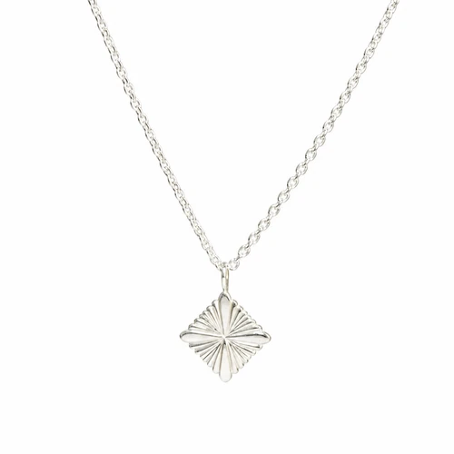 Sunburst Offset Square Necklace