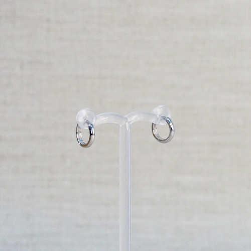 White Gold Mini Huggie Earrings
