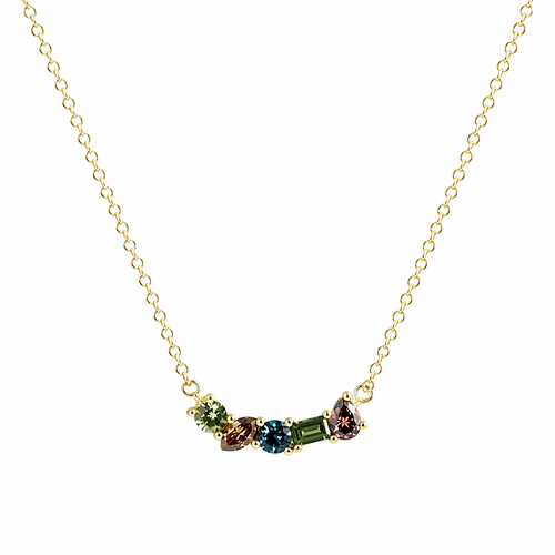 Australian Sapphire & Diamond Swoop Necklace