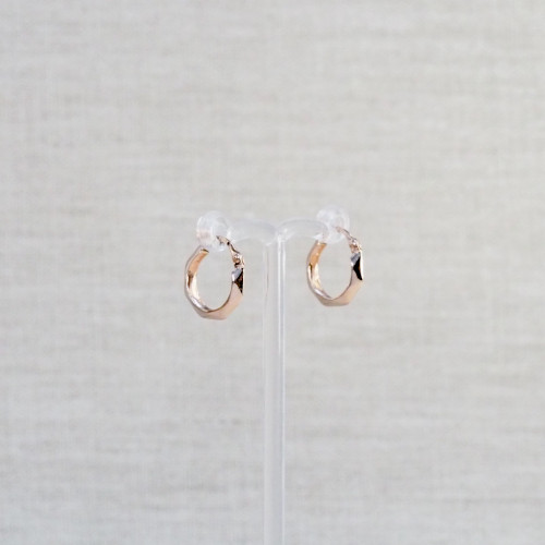 Rose Gold Faceted Mini Hoop Earrings