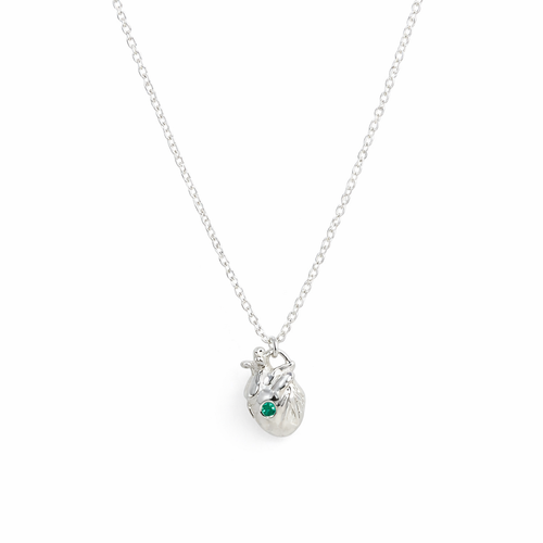 Emerald Anatomical Heart Necklace