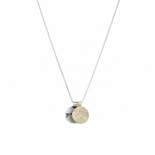 Gold & Silver Swallow Leaves Charm Necklace