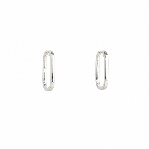 Silver Paperclip Huggie Earrings