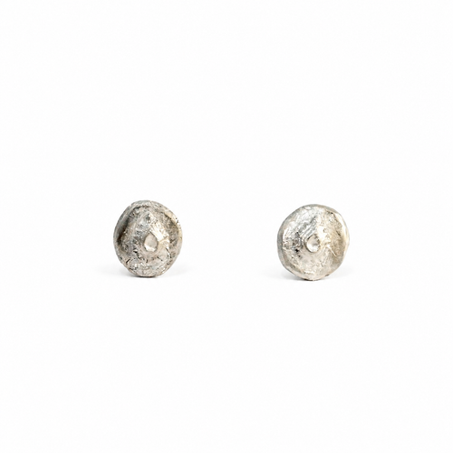 Silver Indian Print Stud Earrings