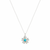 Silver Turquoise Flower Necklace