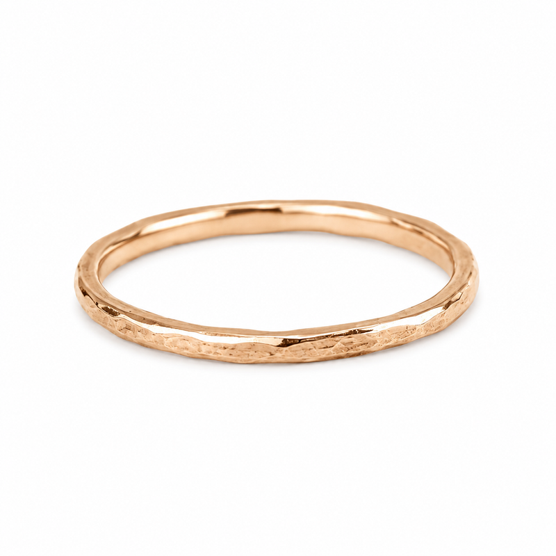 Rose Gold Hammered Stack Ring