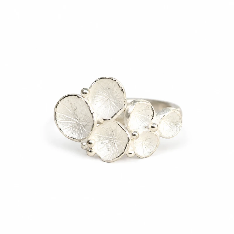 Large Silver Cluster Ring