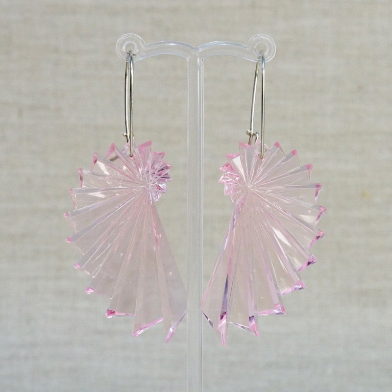 Baby Pink Scrolled Acrylic Earrings