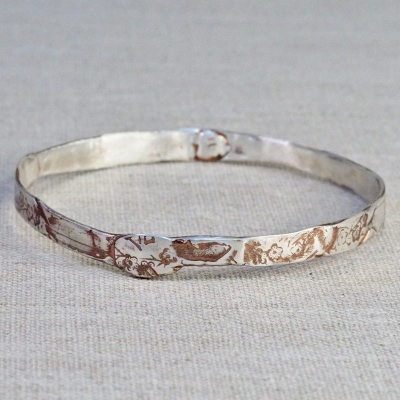 Rose Gold Cherry Blossom Bangle
