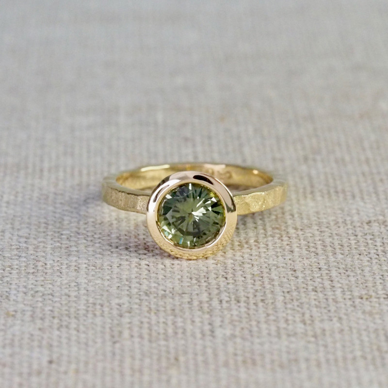 Winter Lake Green Sapphire Ring