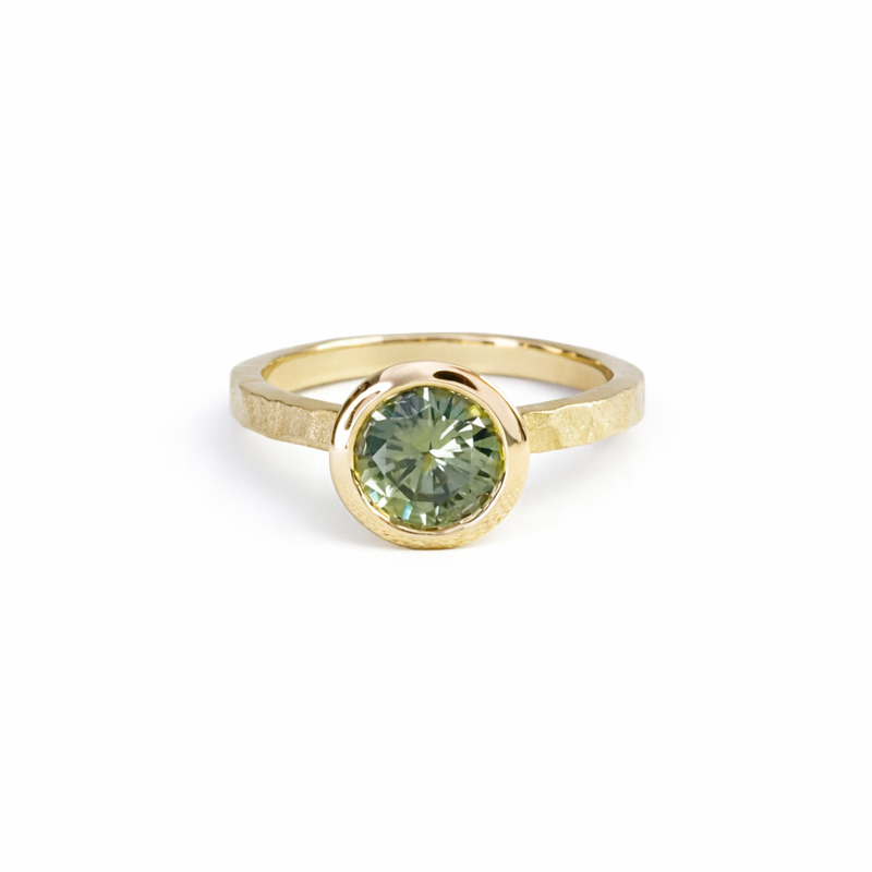 Winter Lake Green Sapphire Ring