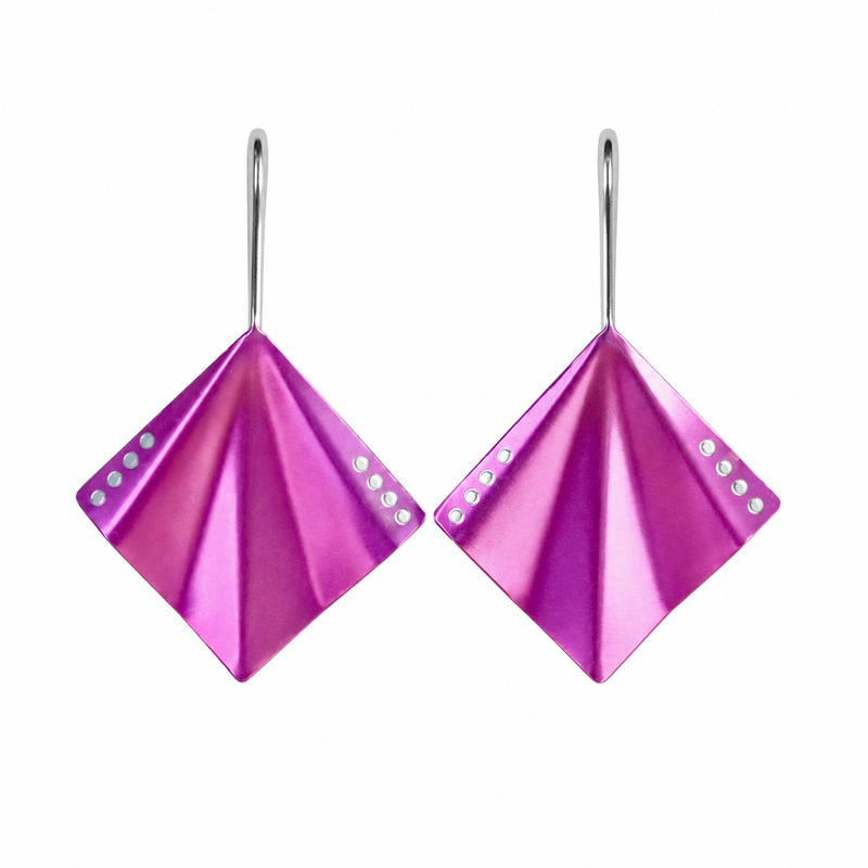 Large Pink Parade Fold Earrings