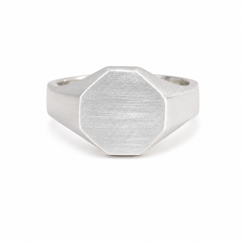 Silver Octagon Signet Ring