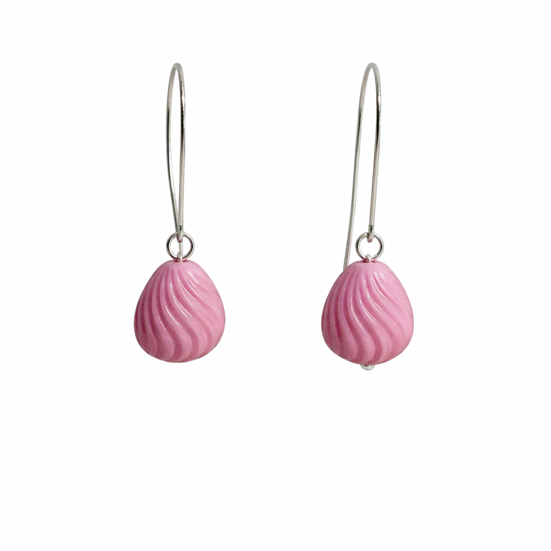 Dusty Pink Swirl Earrings