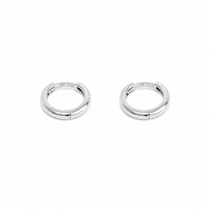 White Gold Mini Huggie Earrings