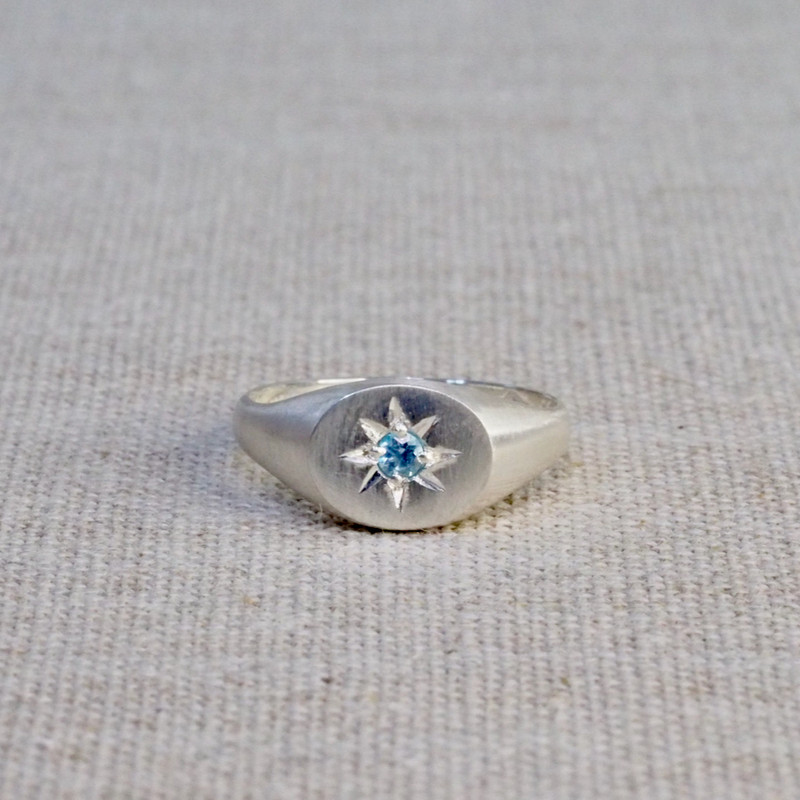 Topaz Oval Signet Ring