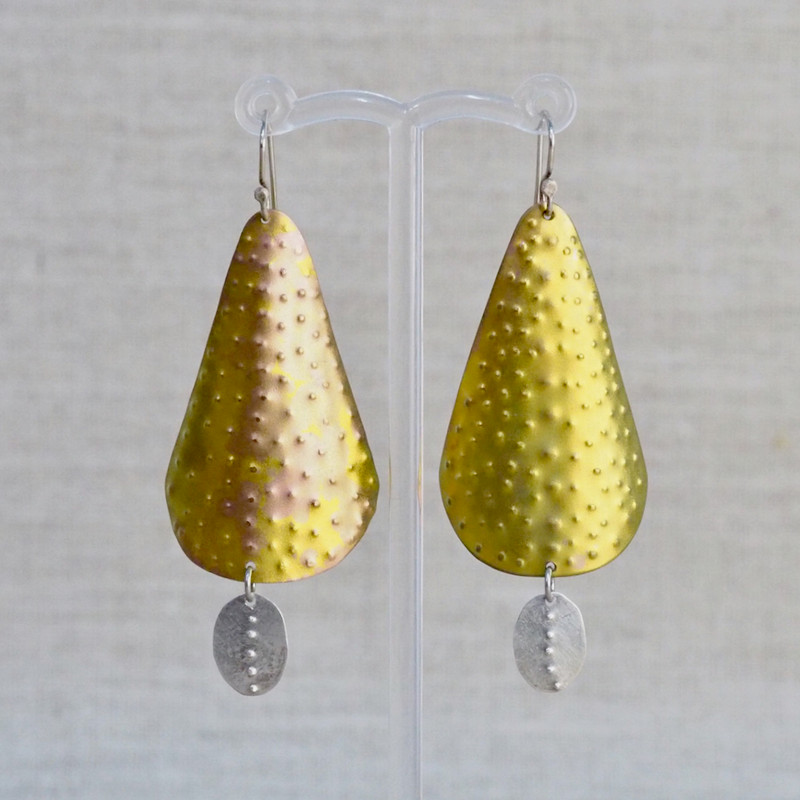 Gold Dome Textured Earrings