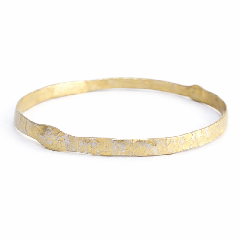 Yellow Gold Poppy Bangle