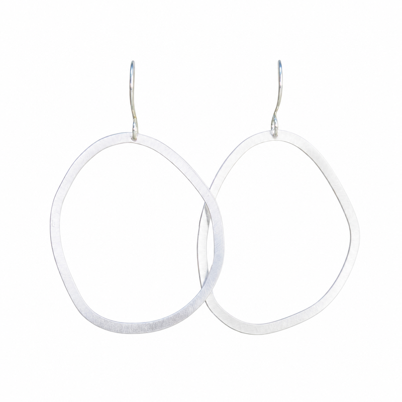 Silver Geometrica Circle Earrings