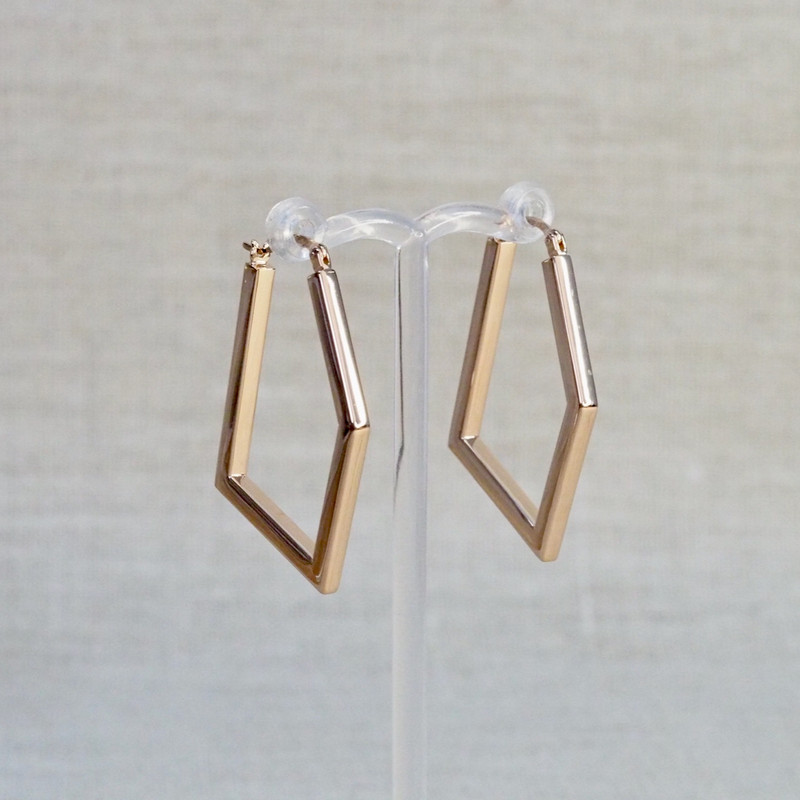 Rose Gold Rhombus Hoop Earrings
