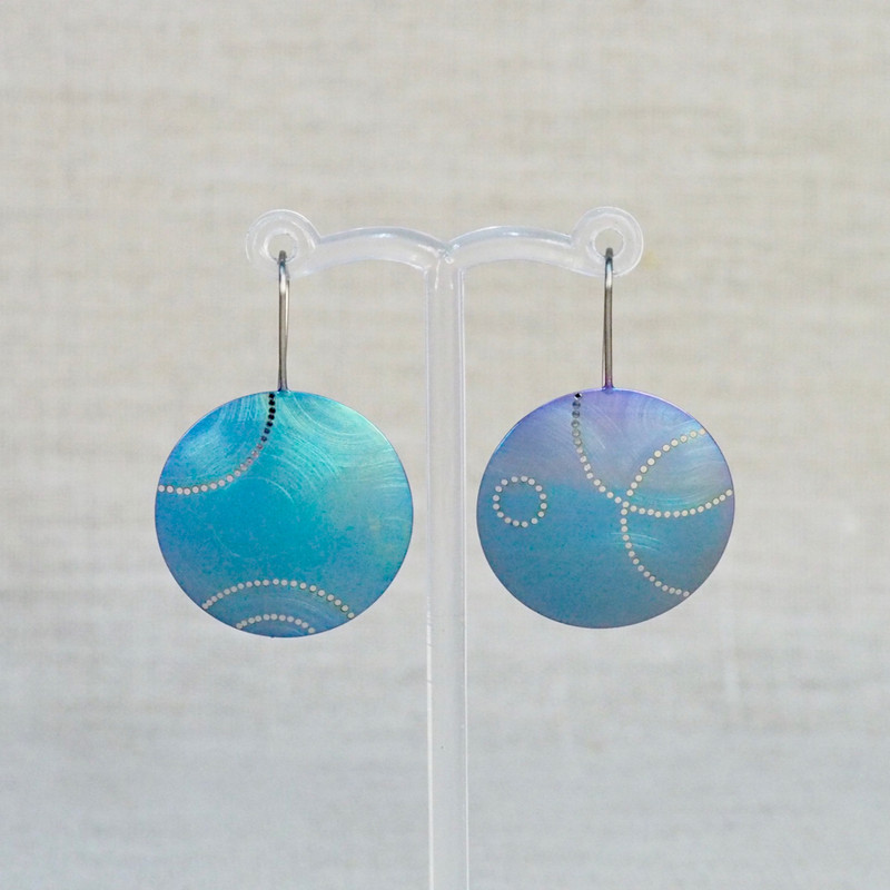 Small Green Concentric Shield Earrings