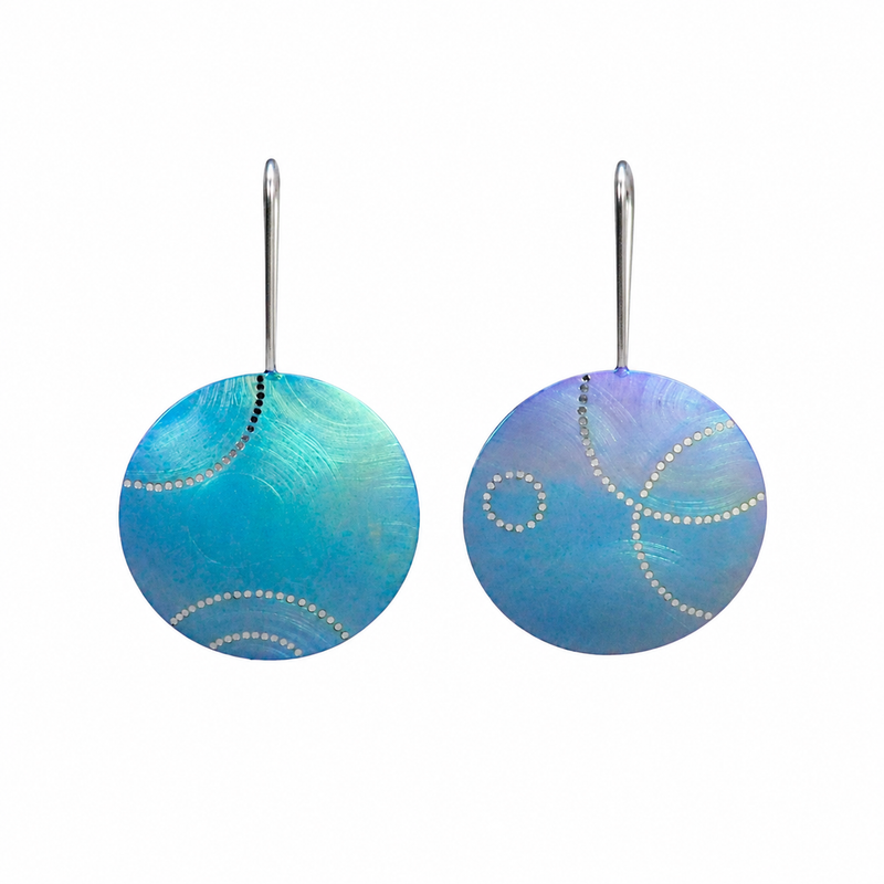 Small Green Concentric Shield Earrings