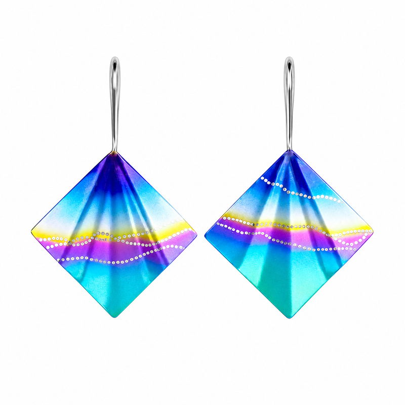 Large Peacock Fold Earrings